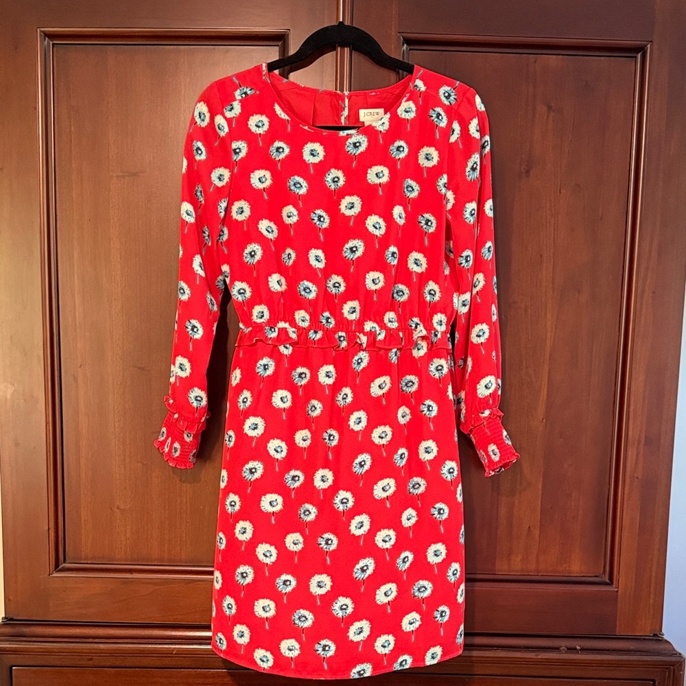 J. Crew Red Floral Dress